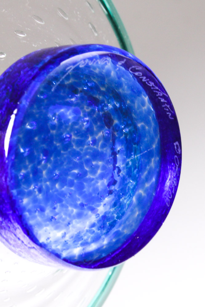 Young & Constantin Signed Hand-Blown Art Glass Bowl and Vase