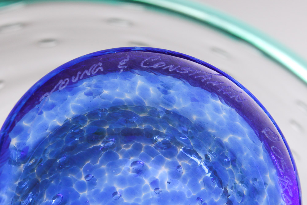 Young & Constantin Signed Hand-Blown Art Glass Bowl and Vase