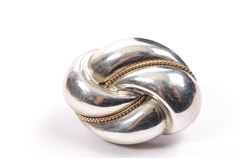 Turquoise Necklace and Sterling Silver and 14K Gold Earrings