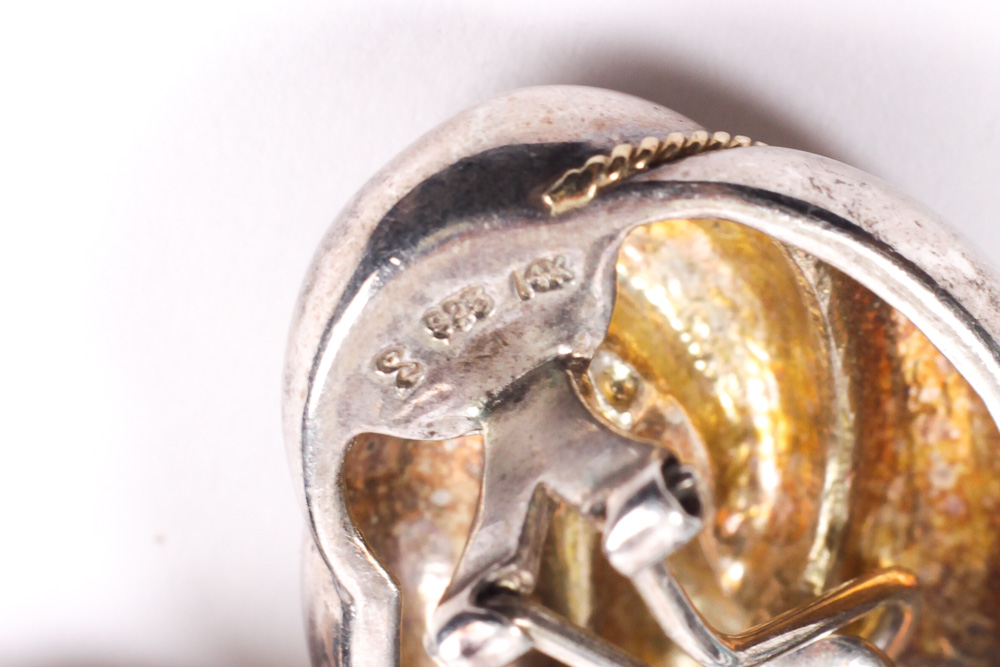 Turquoise Necklace and Sterling Silver and 14K Gold Earrings