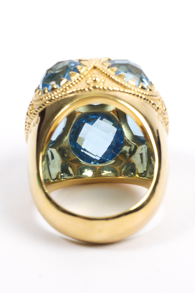 Rebecca Designer Costume Ring with Synthetic Gemstones