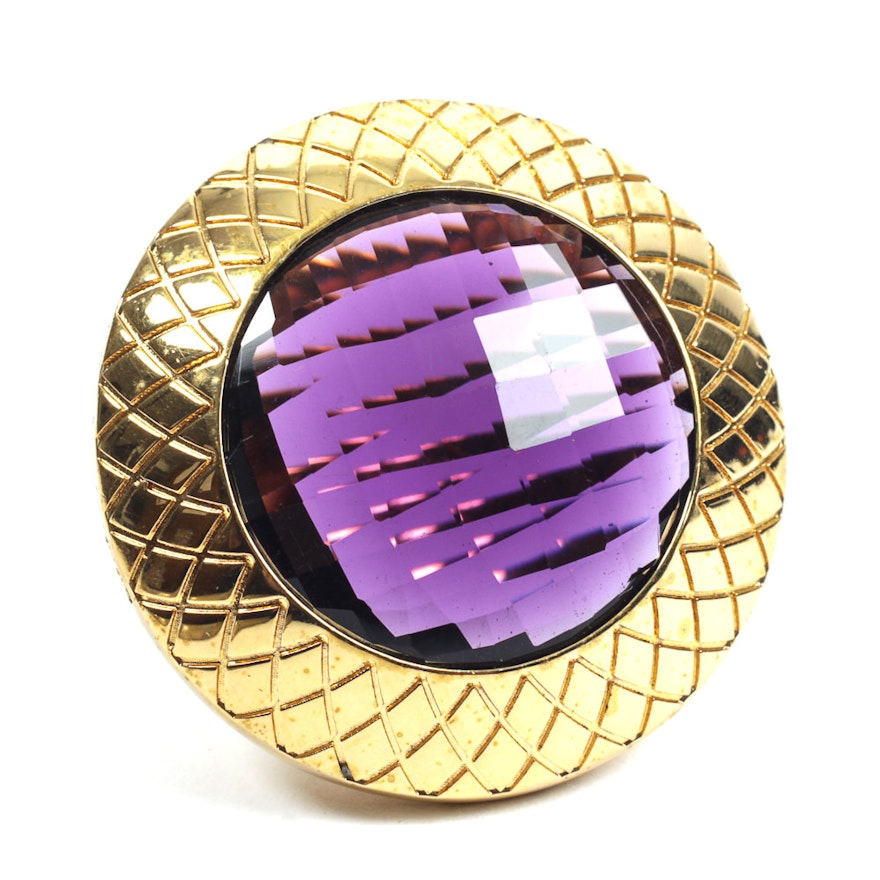 Rebecca Italian Designer Round Purple Ring