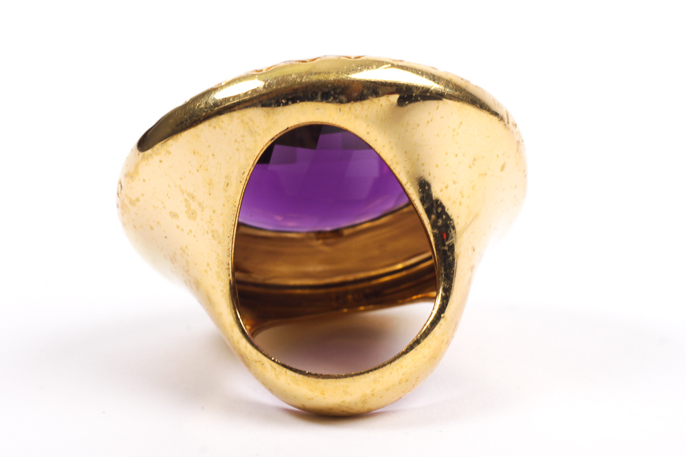 Rebecca Italian Designer Round Purple Ring