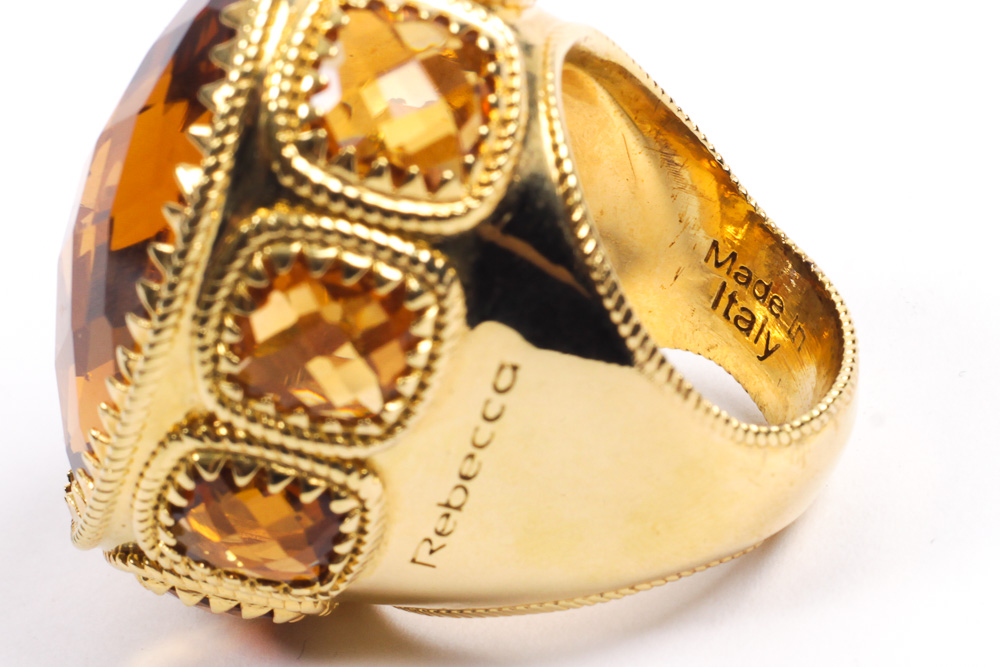 Rebecca Italian Designer Oval Ring