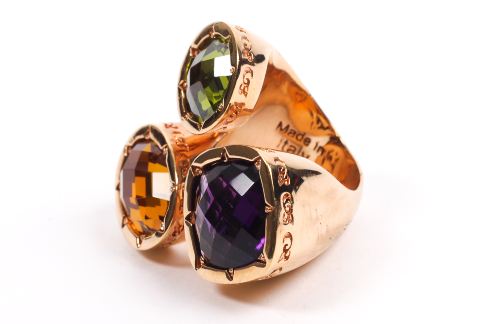 Rebecca Italian Designer Multi Stone Ring
