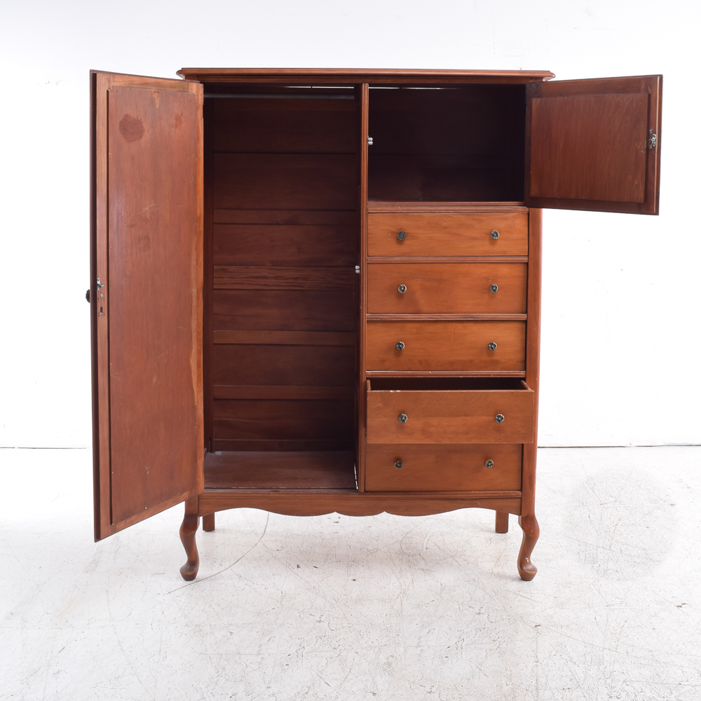 Vintage Walnut Side by Side Wardrobe
