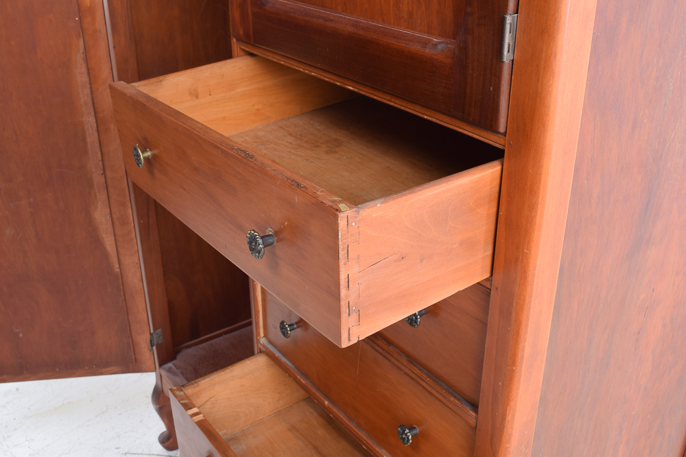 Vintage Walnut Side by Side Wardrobe