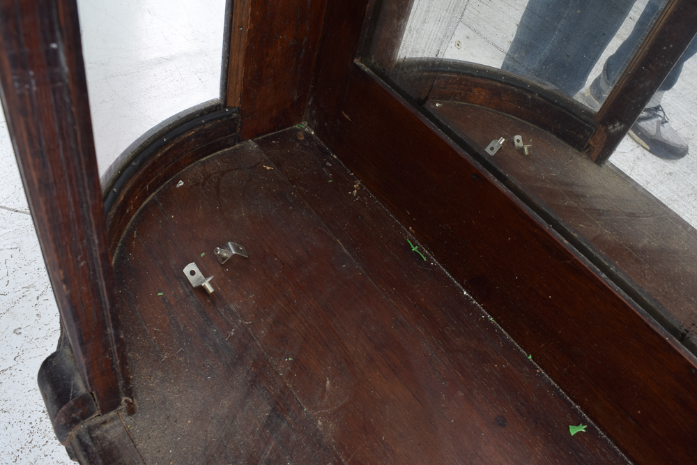 Vintage Oak Demilune Curio Cabinet