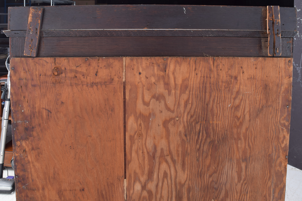 Vintage Oak Demilune Curio Cabinet