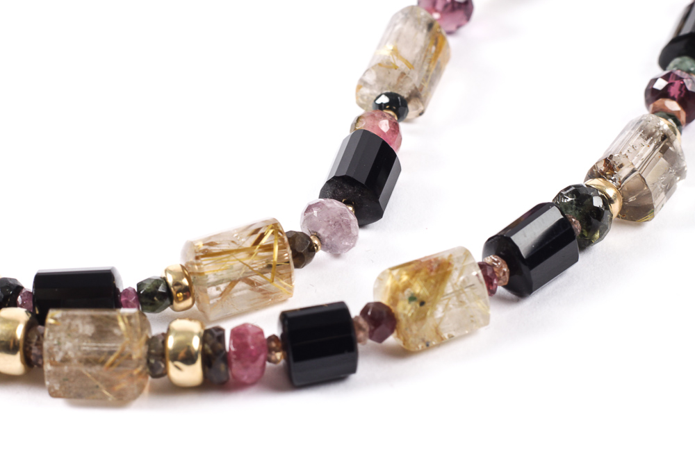 14K Gold and Gemstone Double-Strand Necklace