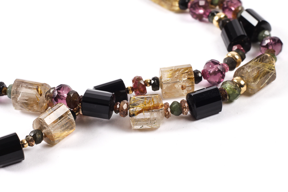 14K Gold and Gemstone Double-Strand Necklace