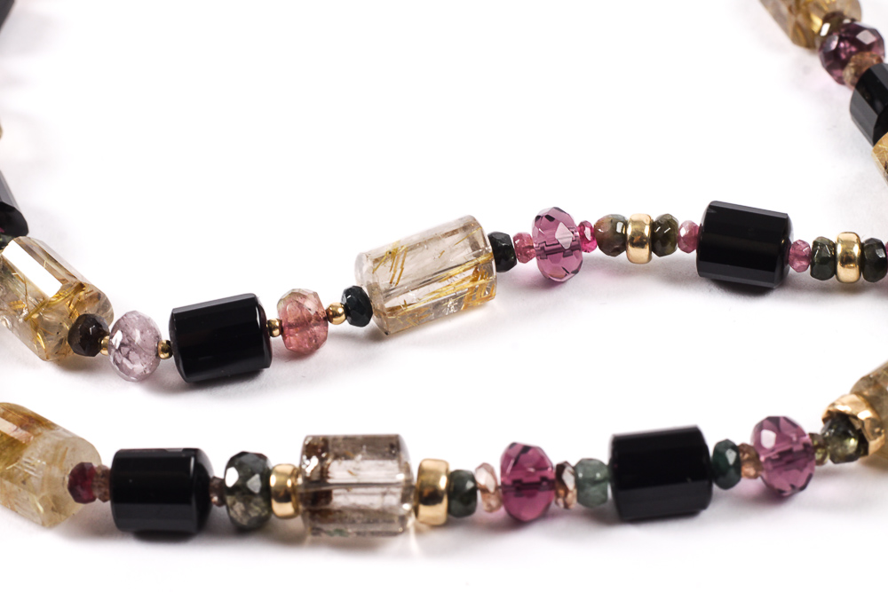 14K Gold and Gemstone Double-Strand Necklace