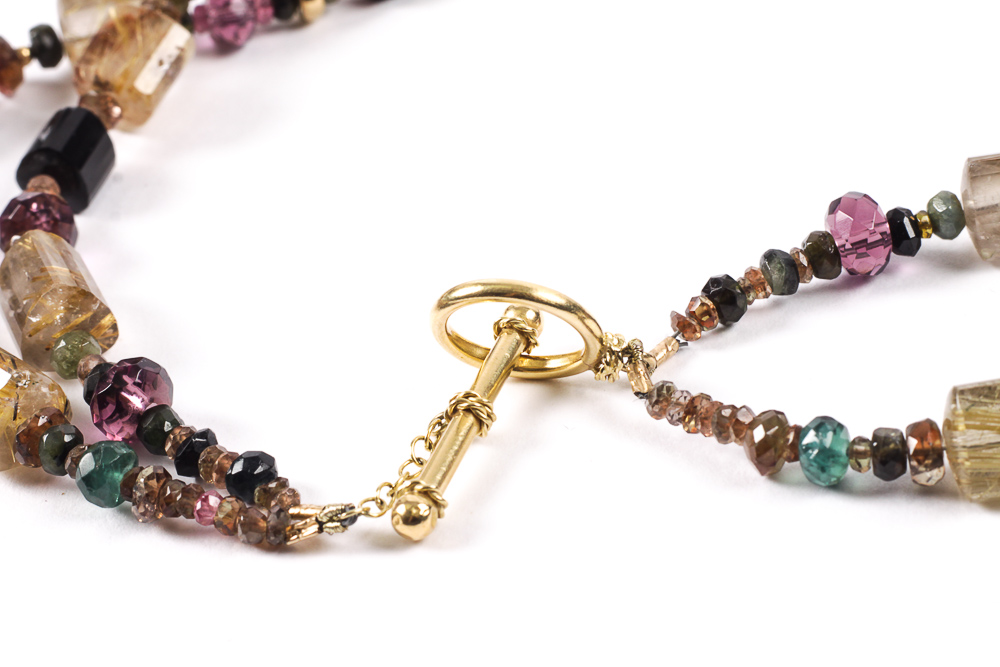 14K Gold and Gemstone Double-Strand Necklace