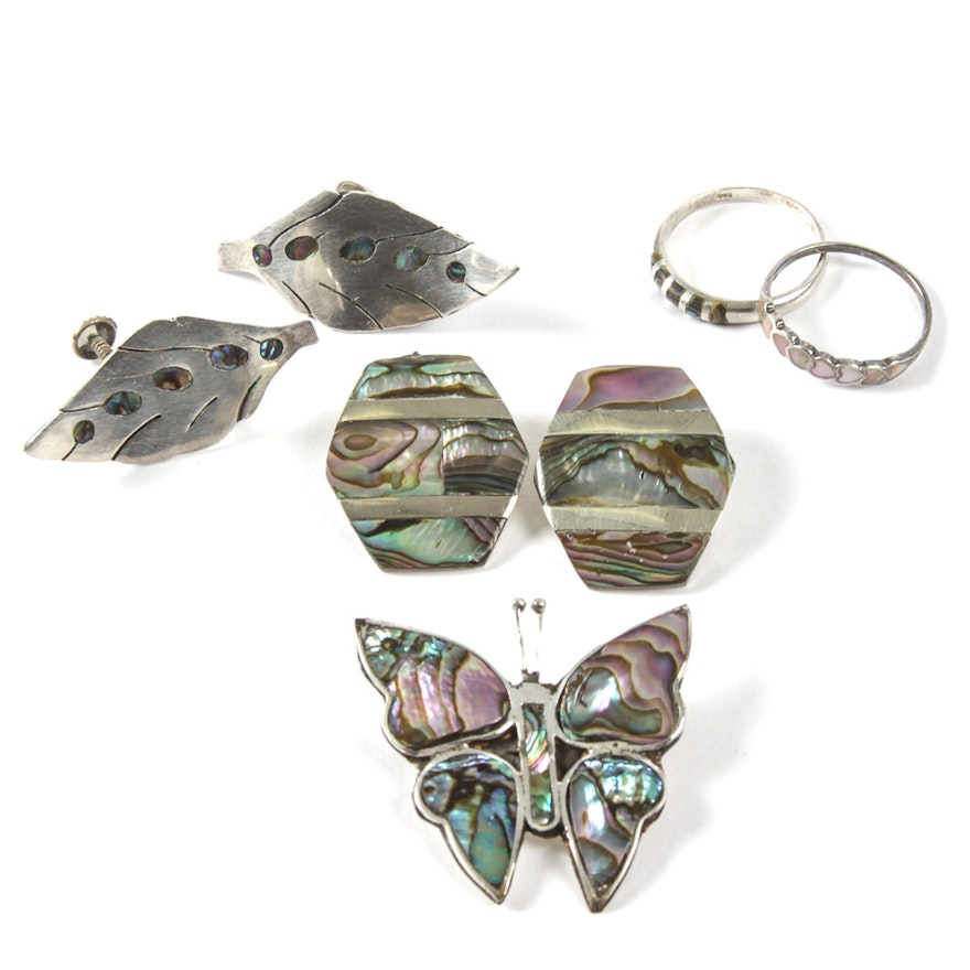 Sterling Silver and Abalone Shell Jewelry