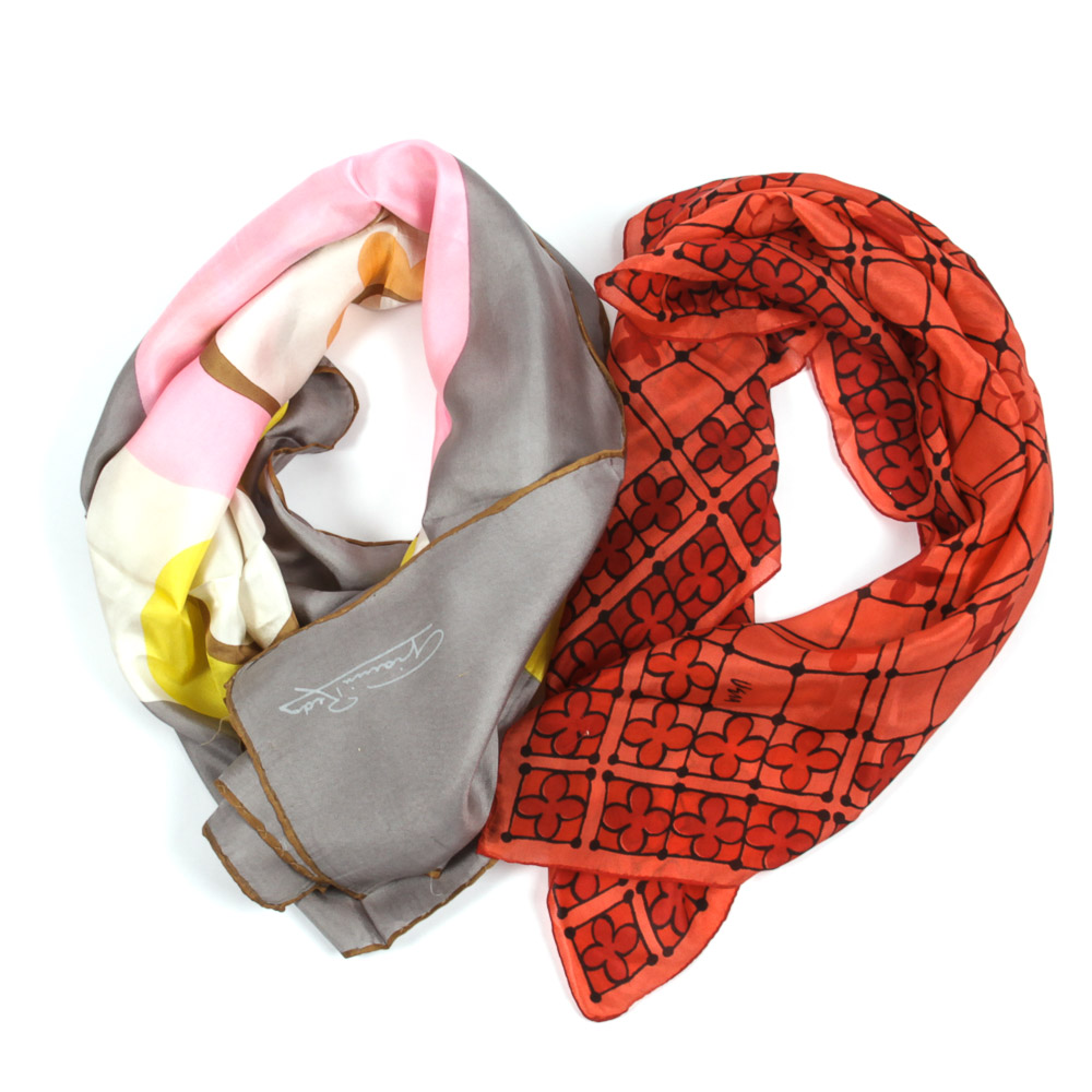 Two Vintage Silk Scarves
