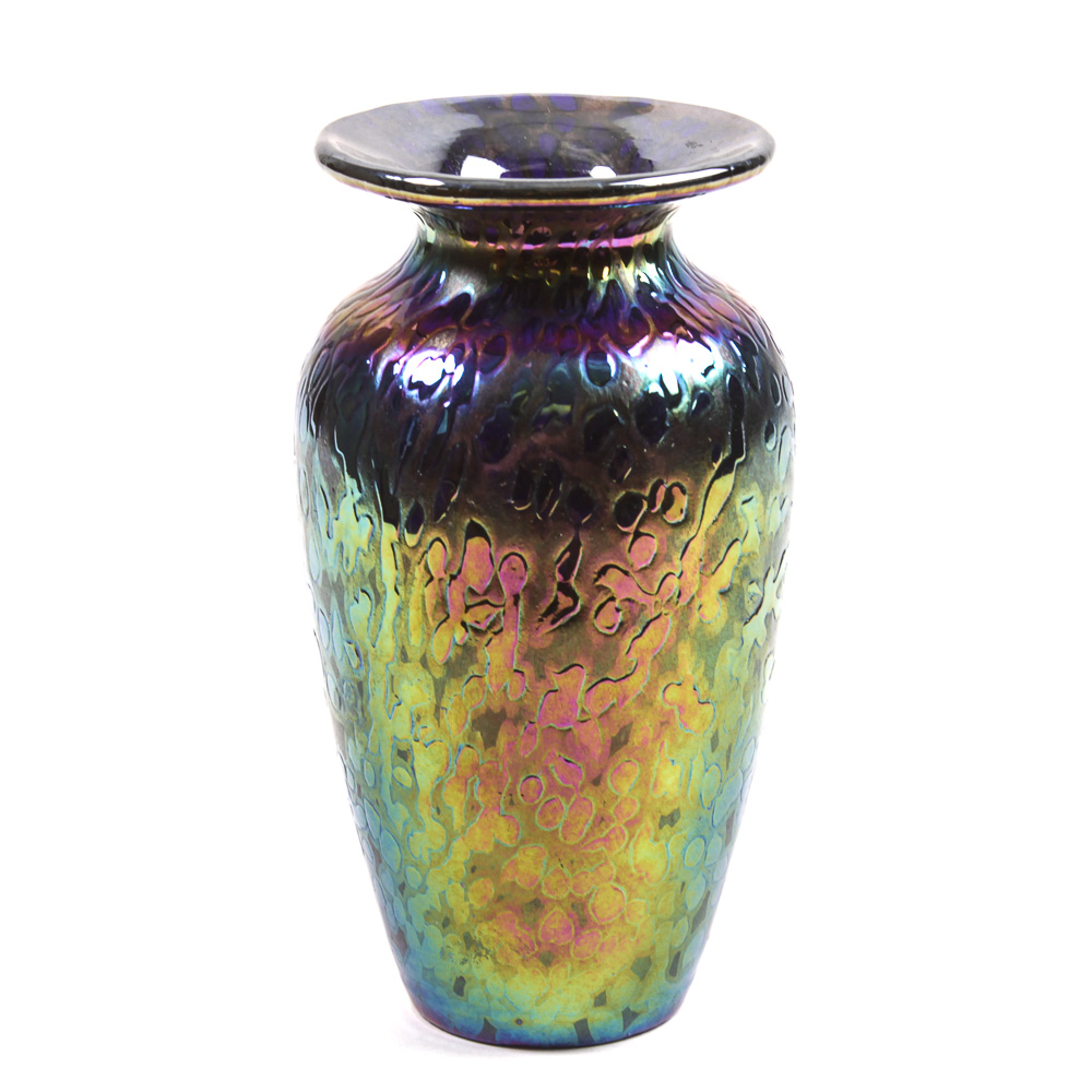 Iridescent Art Glass Vase
