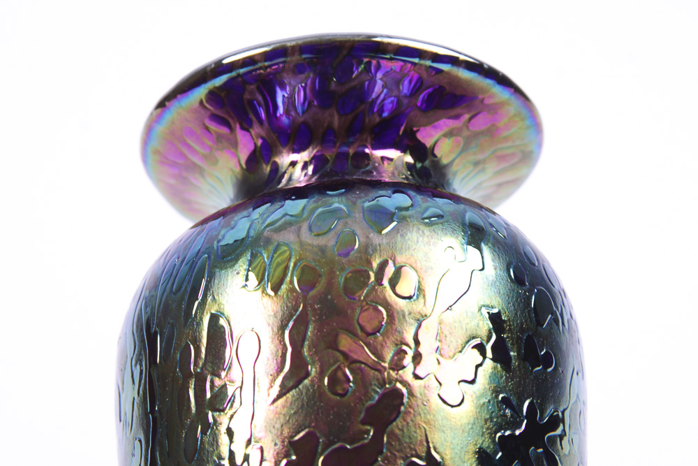 Iridescent Art Glass Vase