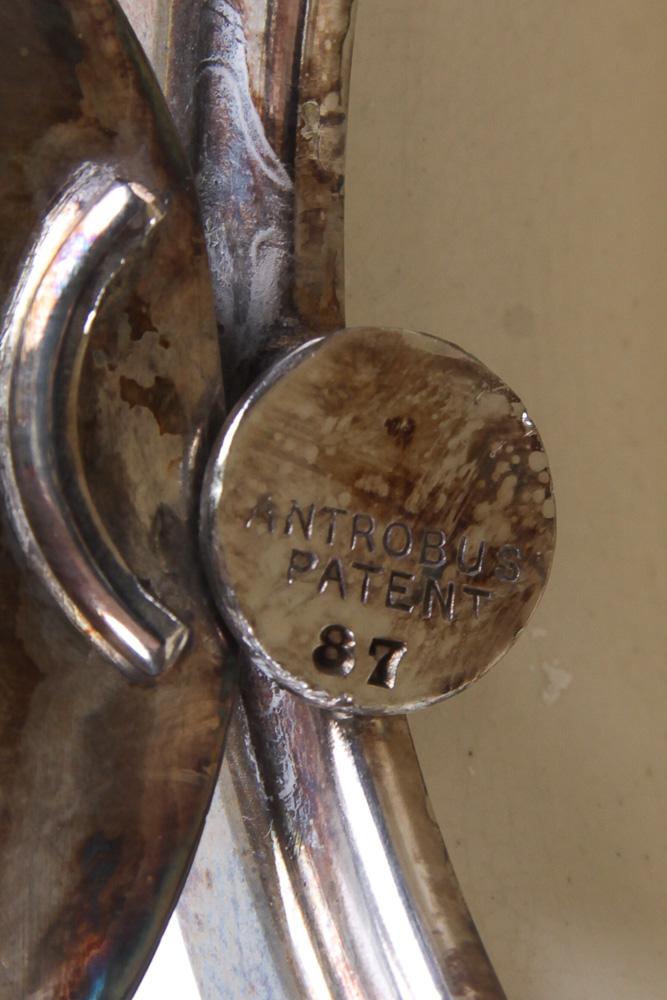 Vintage English Porcelain Biscuit Jar with Silver Plate Mount