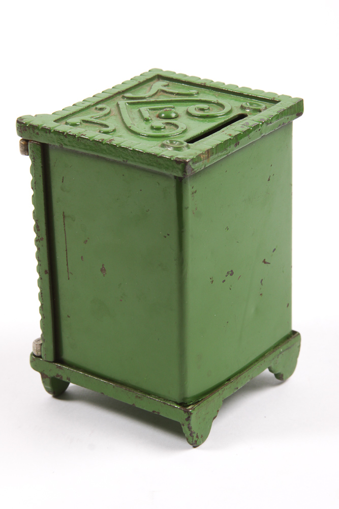 Vintage Cast Metal Safe Coin Bank