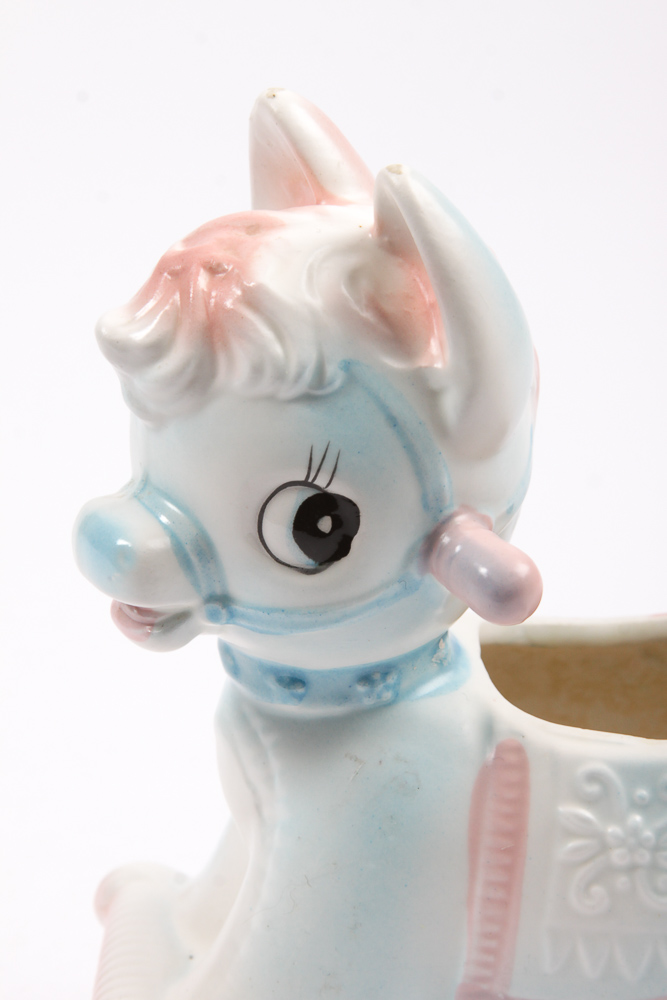 Vintage Inarco Ceramic Rocking Horse Planter