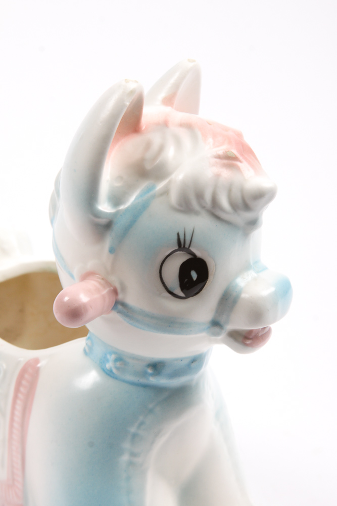 Vintage Inarco Ceramic Rocking Horse Planter