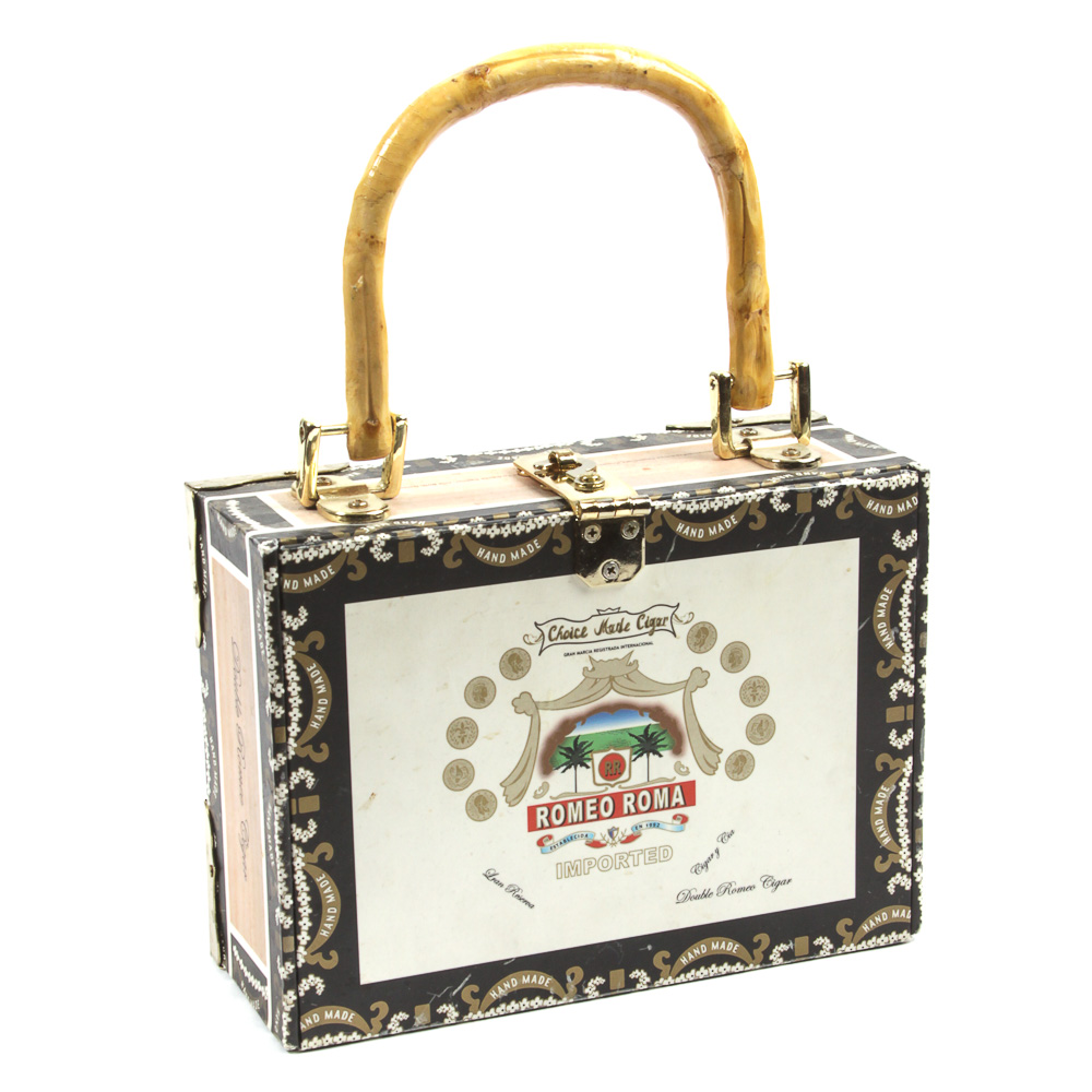 Cigar Box Purse with Bamboo Handles