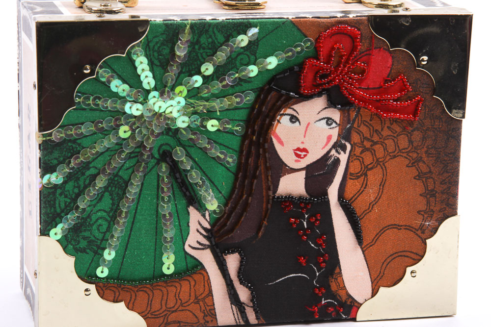 Cigar Box Purse with Bamboo Handles