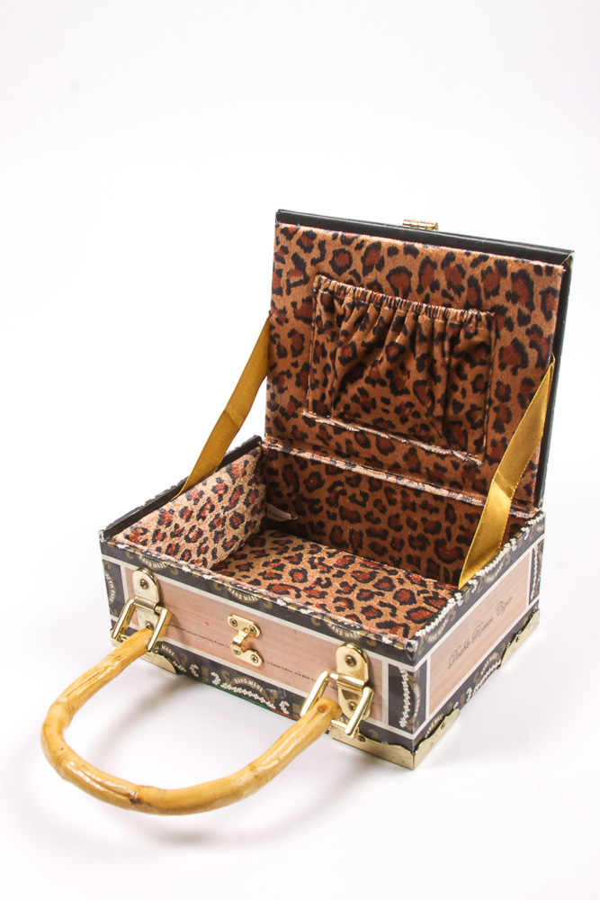 Cigar Box Purse with Bamboo Handles
