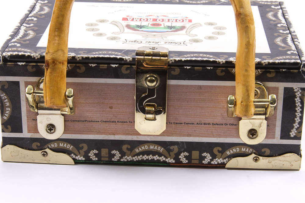 Cigar Box Purse with Bamboo Handles