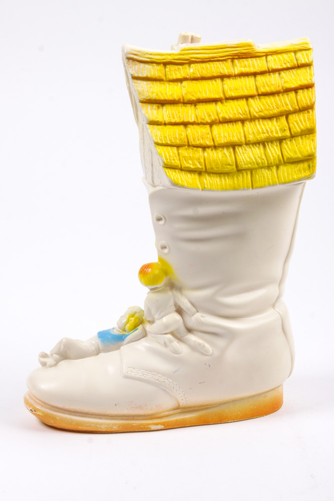 Vintage "Old Woman Who Lived in a Shoe" Squeaky Toy and Coin Bank