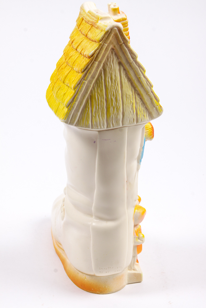 Vintage "Old Woman Who Lived in a Shoe" Squeaky Toy and Coin Bank