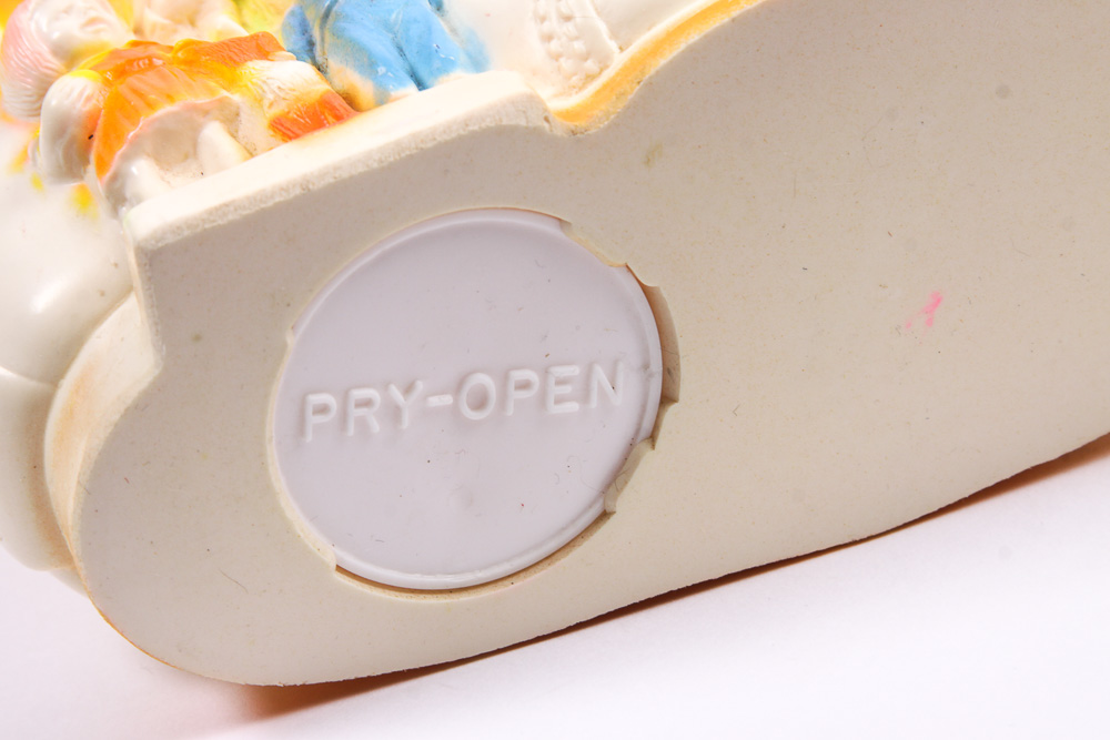 Vintage "Old Woman Who Lived in a Shoe" Squeaky Toy and Coin Bank