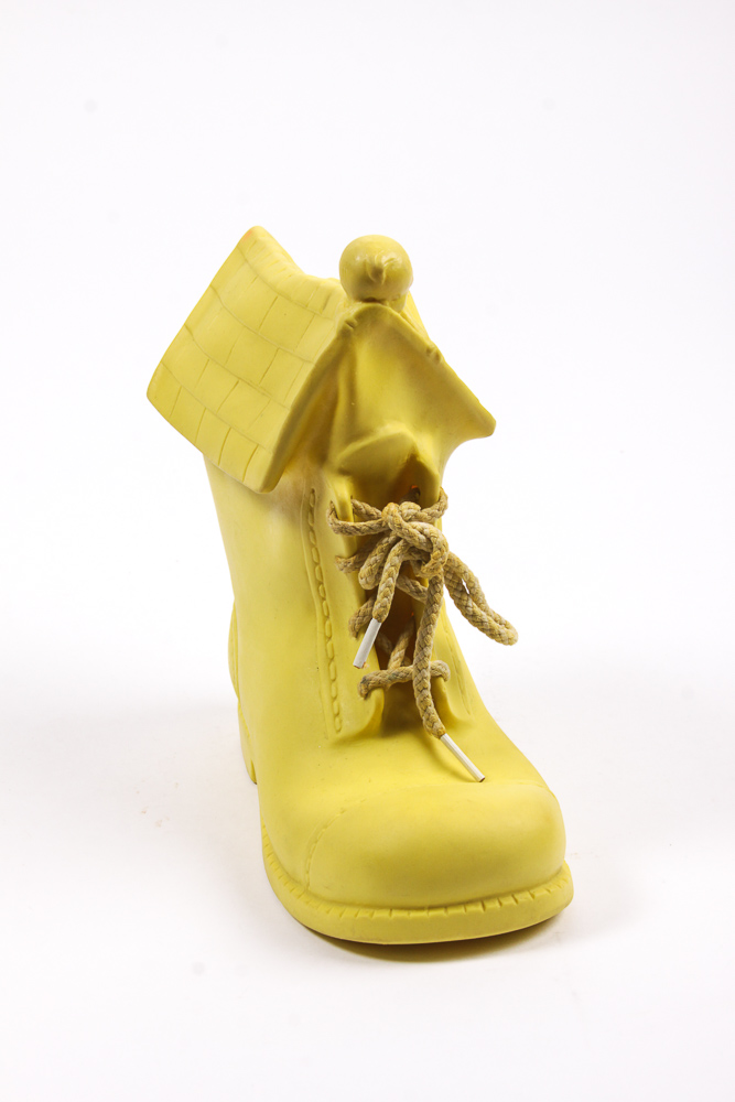 Vintage "Old Woman Who Lived in a Shoe" Squeaky Toy and Coin Bank