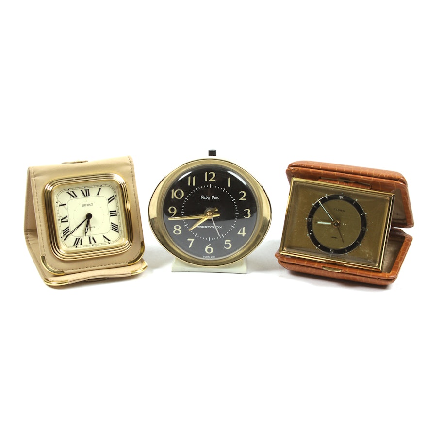 Variety of Vintage Alarm Clocks