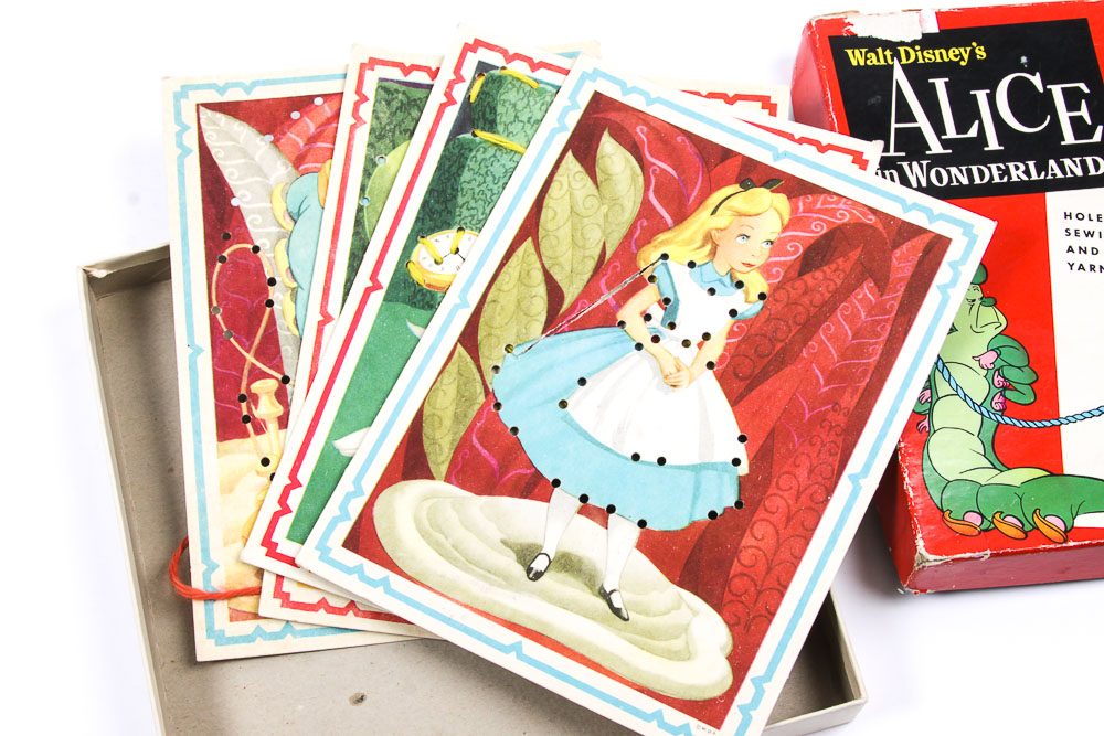 1950s "Alice in Wonderland" Sewing Cards and "Pin-Ups" Wall Décor