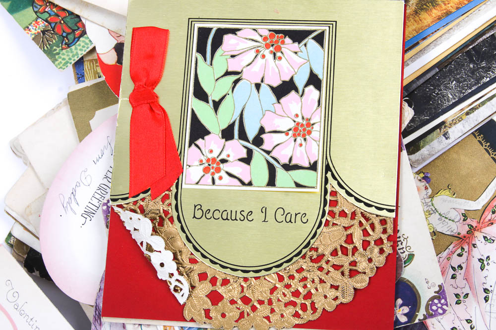 Vintage Cards And Ephemera Including A Scrapbook