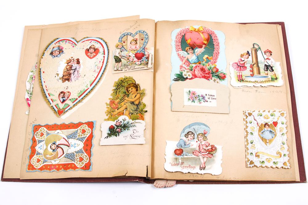 Vintage Cards And Ephemera Including A Scrapbook