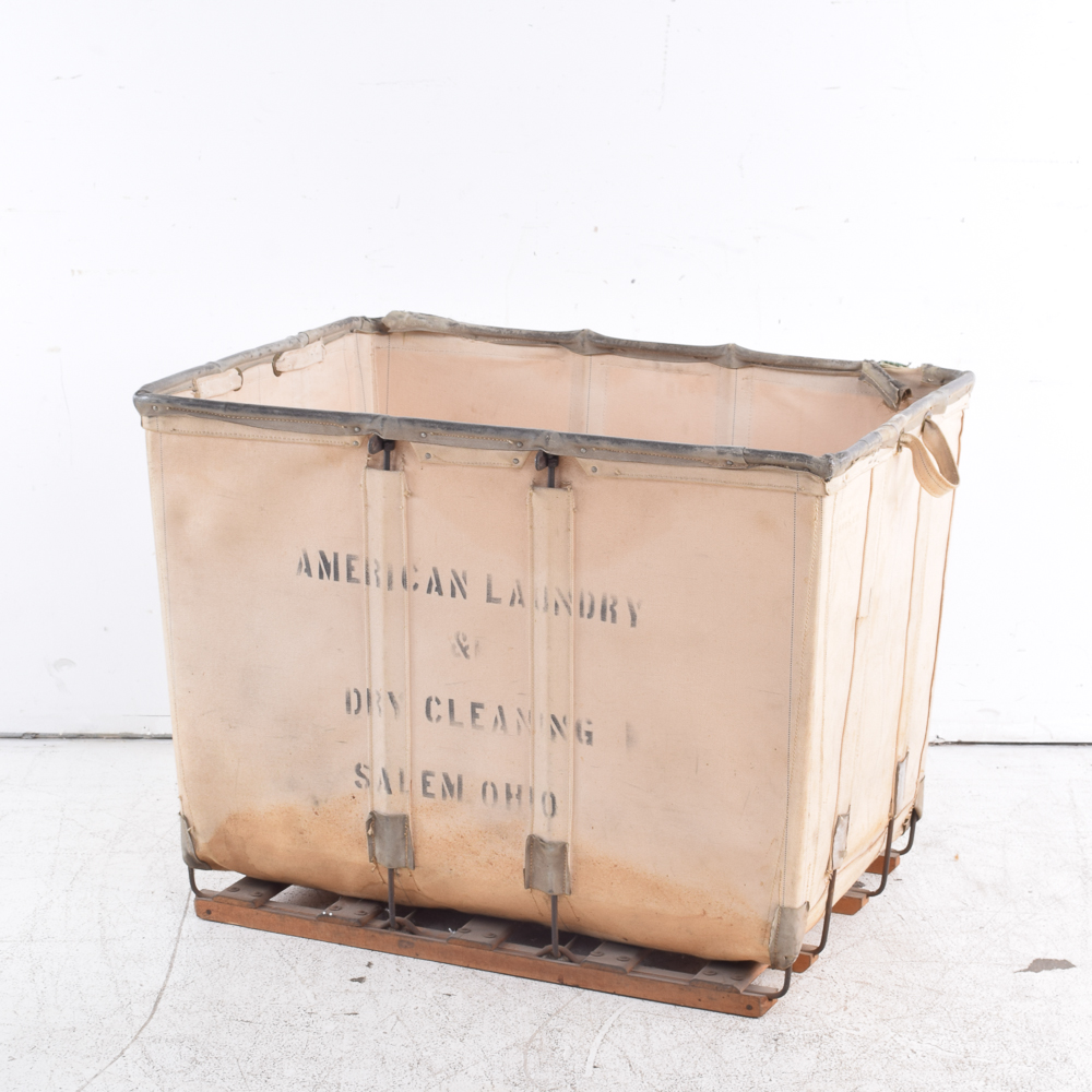 Vintage Industrial Laundry Basket