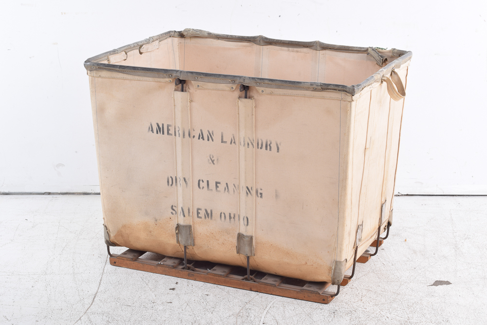 Vintage Industrial Laundry Basket