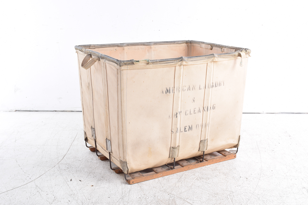 Vintage Industrial Laundry Basket