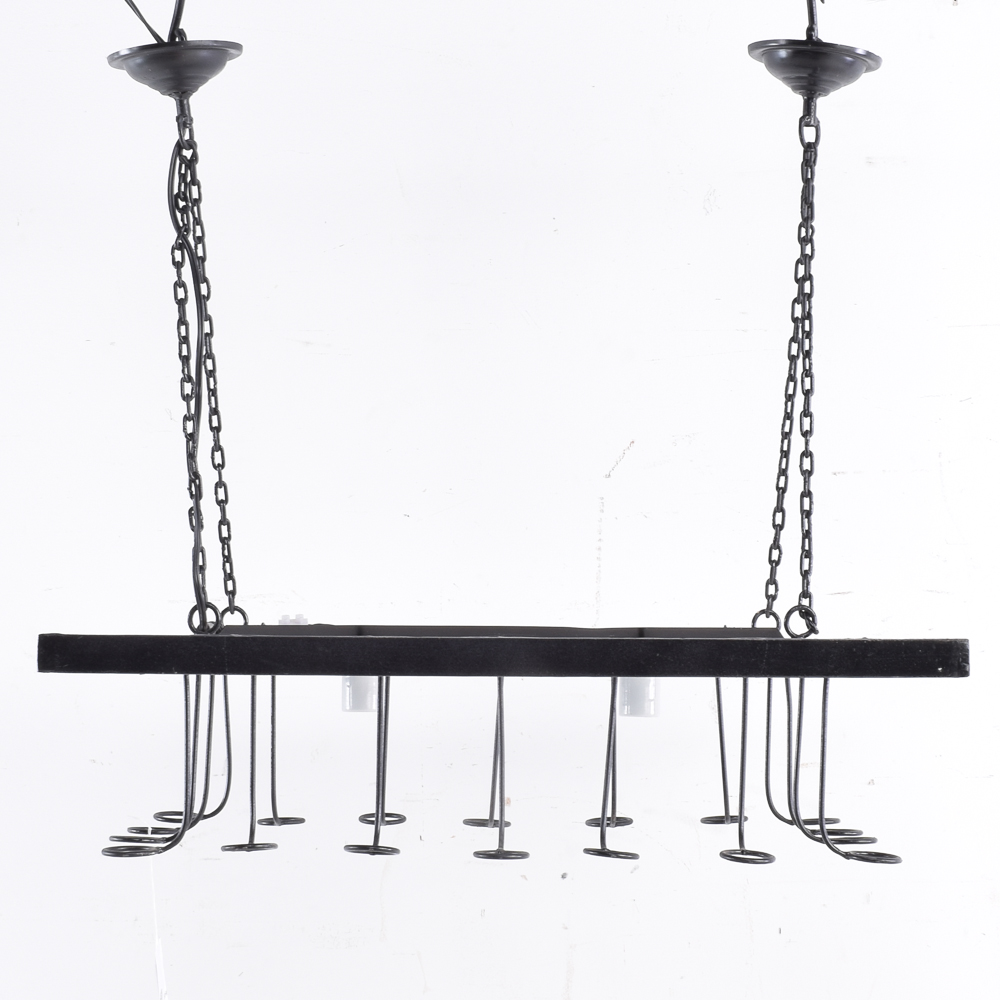 Metal Hanging Light Wine Fixture