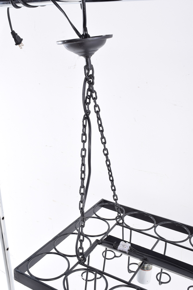 Metal Hanging Light Wine Fixture