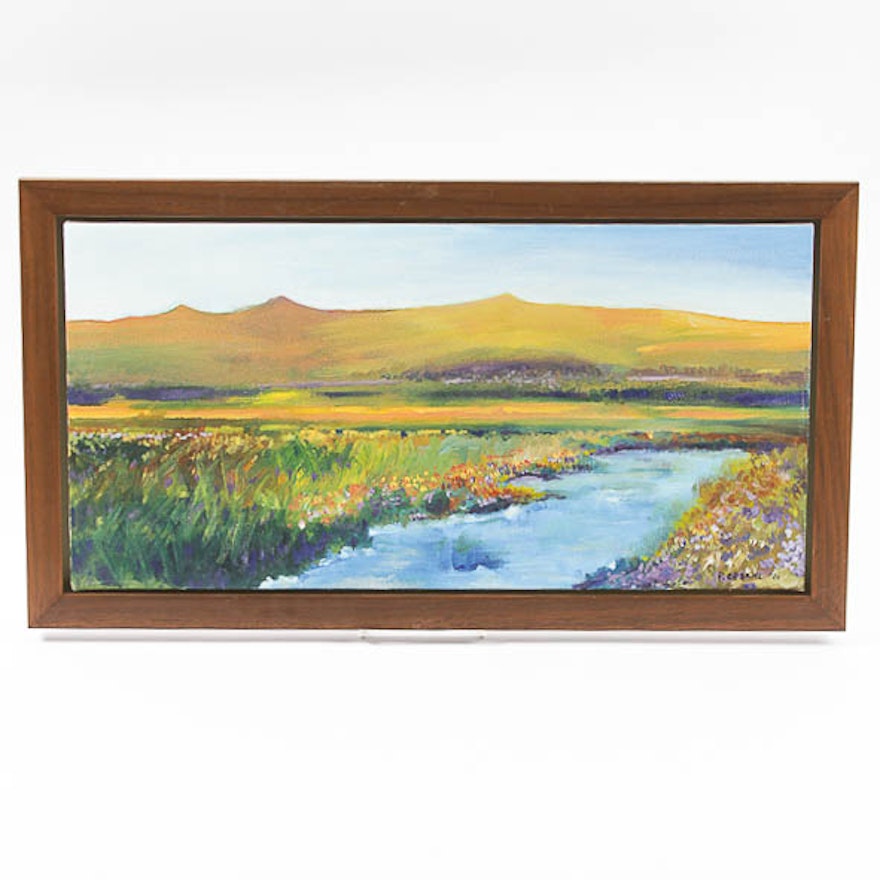 Paul Opsahl Oil Painting on Canvas of a Landscape