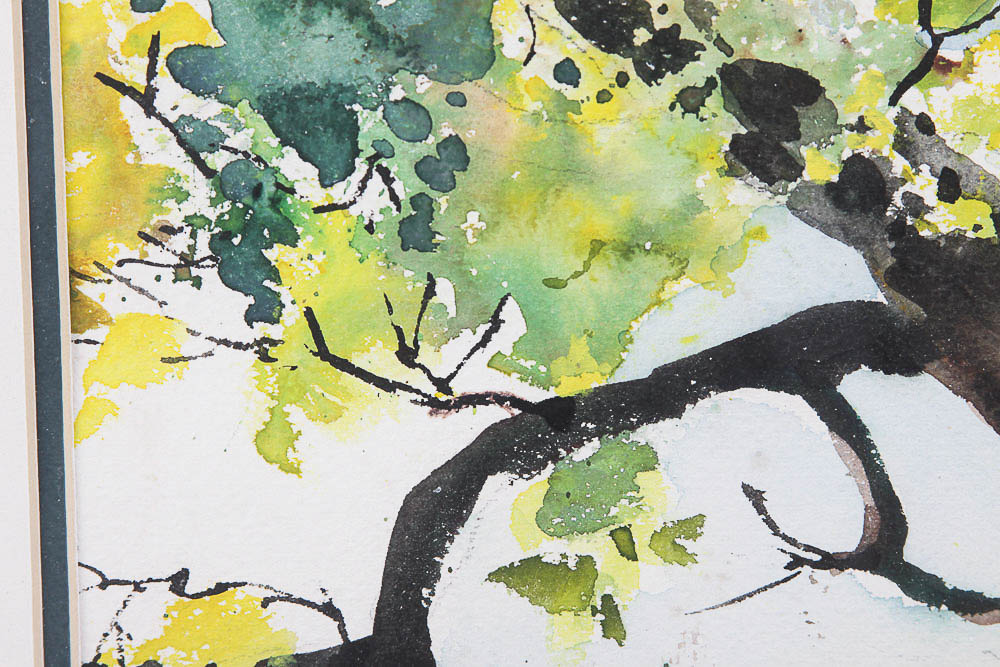 Margaret Ward Watercolor Painting of Pastoral Landscape