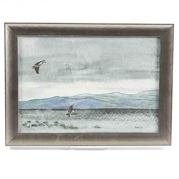 Dennis Watercolor Painting "Dropping Down"