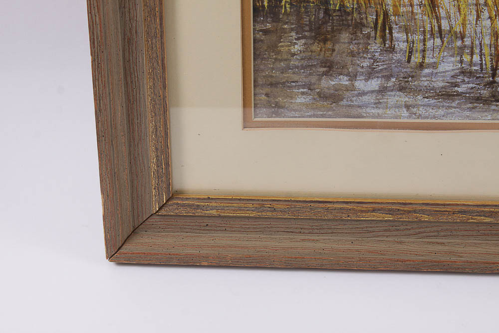 Bruce Dines Watercolor Painting on Paper of Ducks