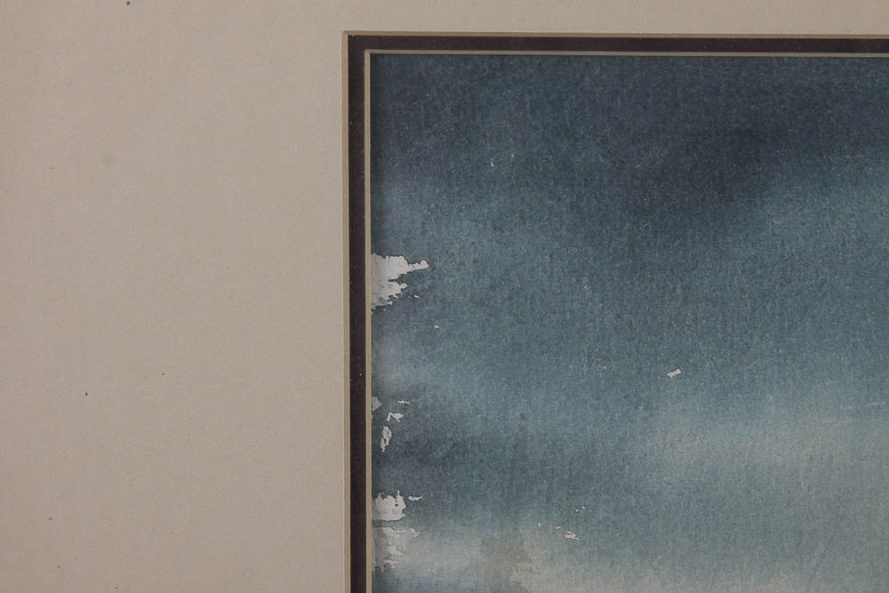 Tom Berger Watercolor Painting of a Log Cabin