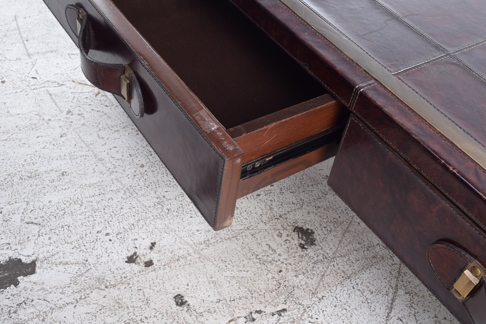 Leather Covered Coffee Table