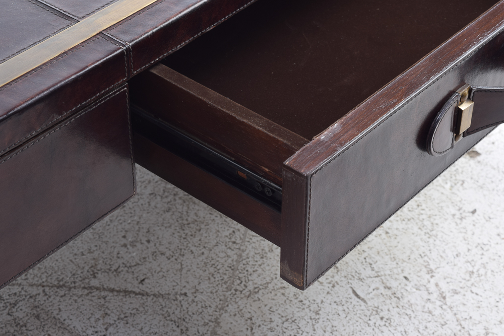 Leather Covered Coffee Table