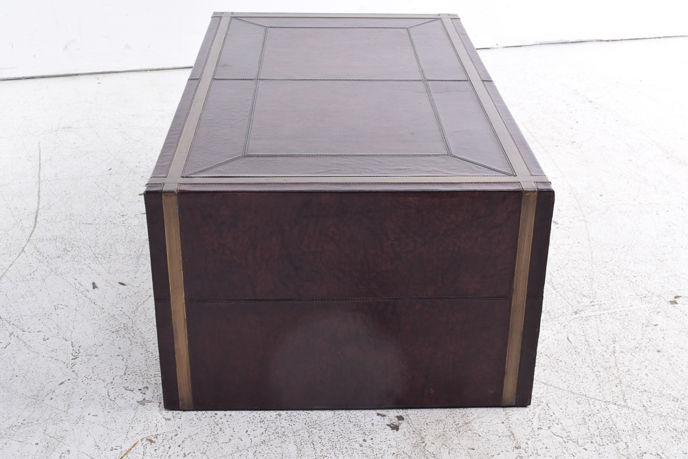 Leather Covered Coffee Table